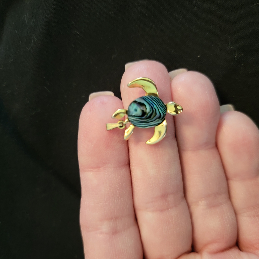 Gold and Blue Turtle Fish Tank Ornament